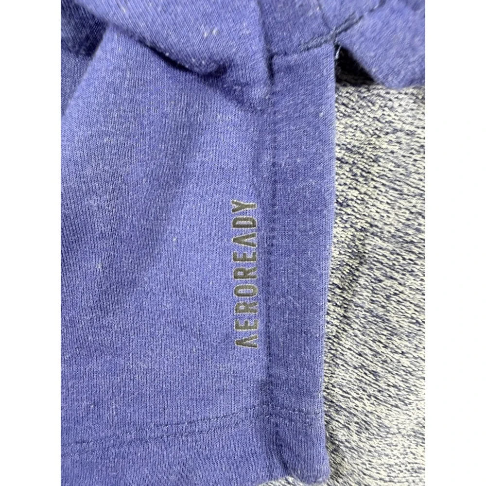 Adidas Mens Athletics Hoodie Blue Heathered Long Sleeve Sweatshirt Large